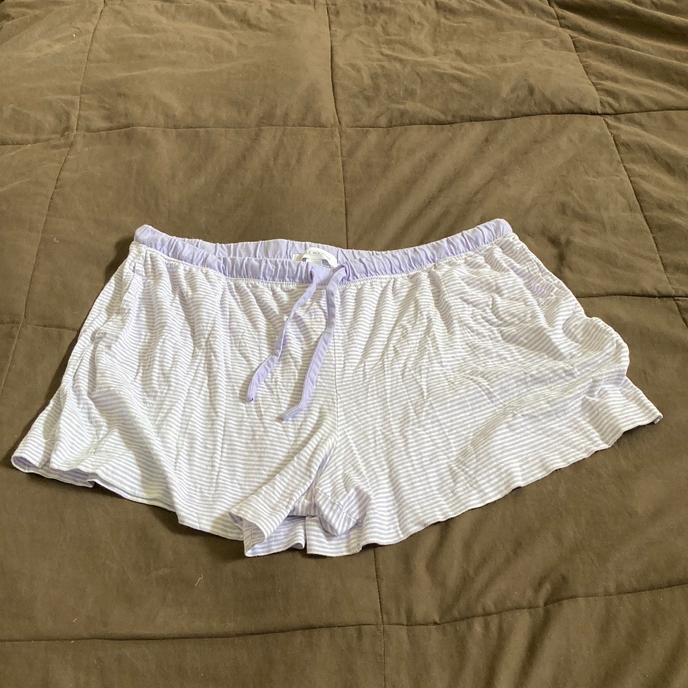 Light purple striped pj shorts